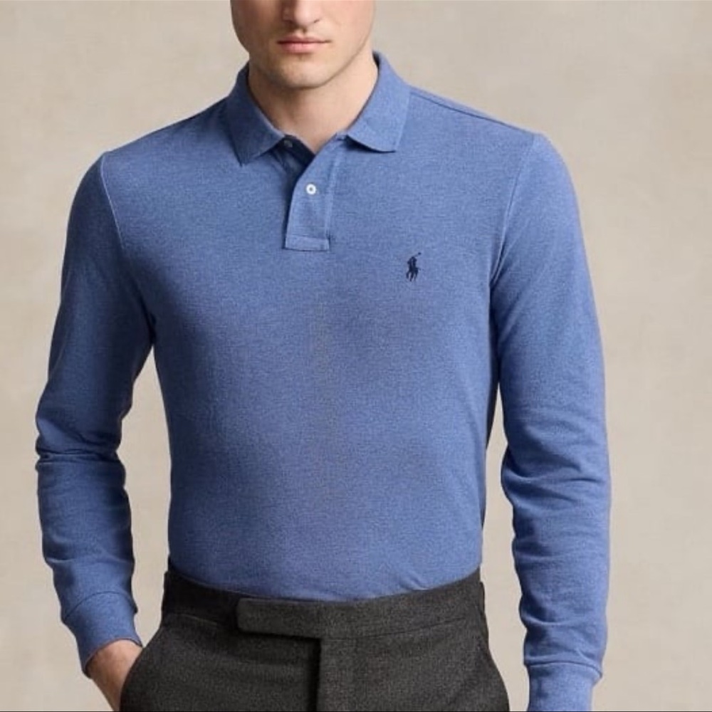 Polo by Ralph Lauren Men's Long Sleeve Blue Polo